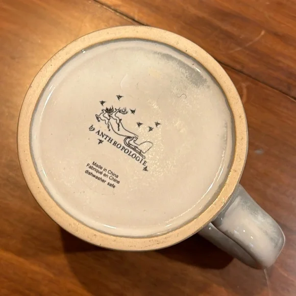 NWOT! Anthropologie A Initial Stocking Mug Winter Holiday Christmas Snowflake - Picture 7 of 11